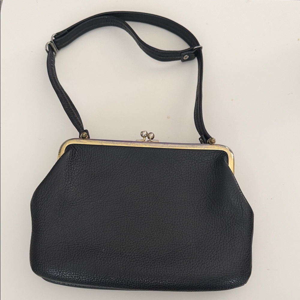 Vintage Black Leather Handbag